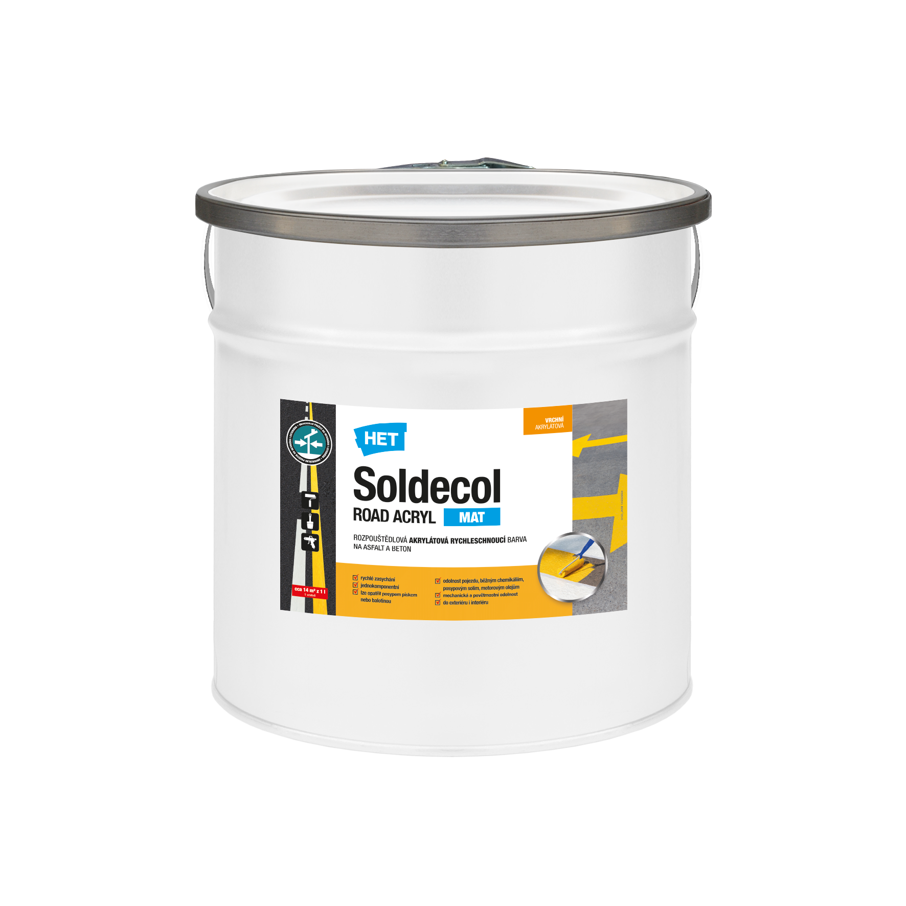 SOLDECOL ROAD ACRYL - rychleschnoucí barva na asfalt a beton - novinka v sortimentu